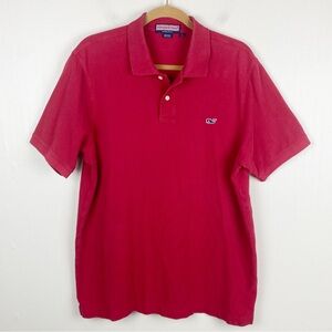 Vineyard Vines Shirt Mens Large Red Short Sleeve‎ Polo Whale Logo